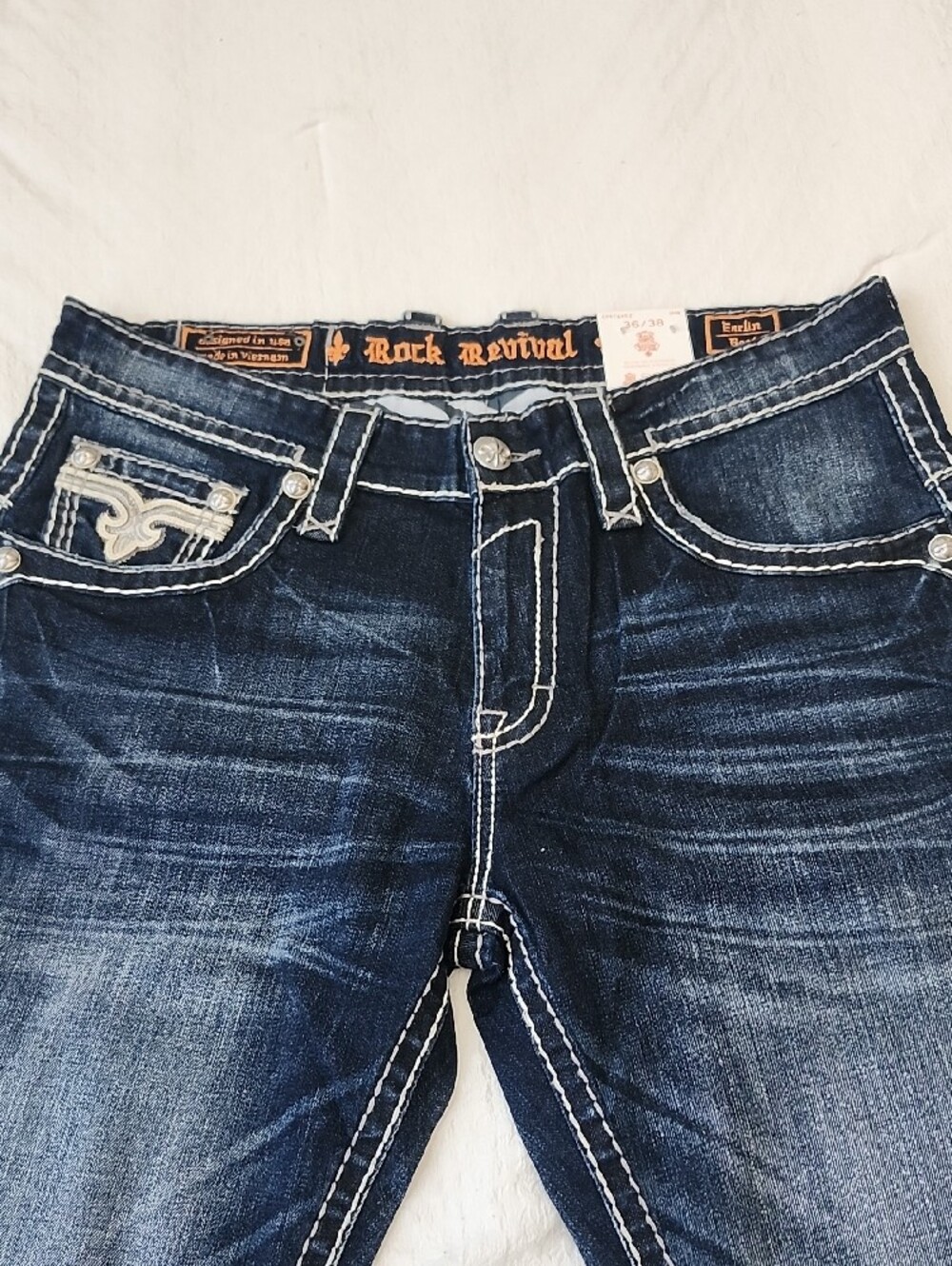 Rock Revival Earlin Bootcut Jeans Buckle Exclusive 36x38 XX-Long Heavy Stitch - Picture 7 of 16